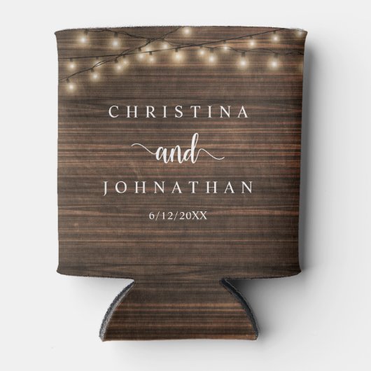 Hochzeitsessen und Party, rustikale Saitenlichter Dosenkühler (Vorderseite)