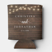 Hochzeitsessen und Party, rustikale Saitenlichter Dosenkühler (Rückseite)