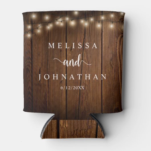 Hochzeitsessen und Party, rustikale Saitenlichter Dosenkühler (Vorderseite)