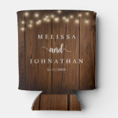 Hochzeitsessen und Party, rustikale Saitenlichter Dosenkühler (Rückseite)