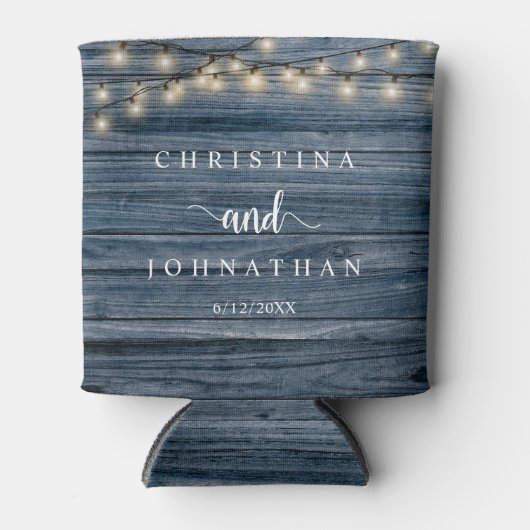 Hochzeitsessen und Party, rustikale Saitenlichter Dosenkühler (Vorderseite)