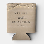 Hochzeitsessen und Party, rustikale Saitenlichter Dosenkühler (Vorderseite)