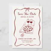 Hochzeitsessen und -trinken save the date (Vorderseite)