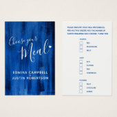 Hochzeitsessen Wahl saphir blauen Kunst (Vorne & Hinten)