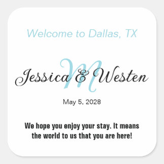 Hochzeitsetikett 016 Sq Quadratischer Aufkleber