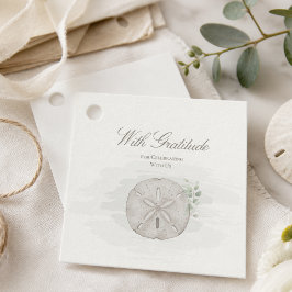 Hochzeitsetikett Küsten-Sand-Dollar Geschenkanhänger