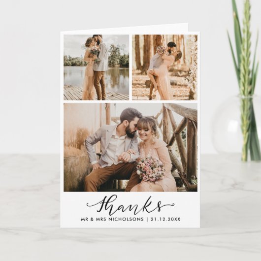 Hochzeitsettel | Elegant Danke Script (Vorderseite)