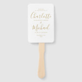 Hochzeitsfächer mit Gold-Signatur-Schriftzug Fächer (Vorderseite)
