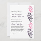 Hochzeitsfächer-Programmvorlage mit Blumenmotiv Einladung (Vorderseite)