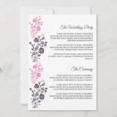 Hochzeitsfächer-Programmvorlage mit Blumenmotiv Einladung (Rückseite)