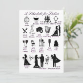 Hochzeitsfahrplan für Brautmädchen Programm (Stehend Vorderseite)