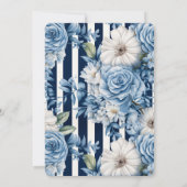 Hochzeitsfahrt mit blauen Streifen Einladung (Rückseite)