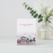 Hochzeitsfahrt mit Blume und Pferden Visitenkarte (Stehend Vorderseite)