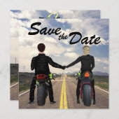Hochzeitsfahrt mit Motorrädern Save The Date (Vorne/Hinten)