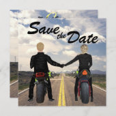 Hochzeitsfahrt mit Motorrädern Save The Date (Vorne/Hinten)