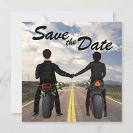Hochzeitsfahrt mit Motorrädern Save The Date