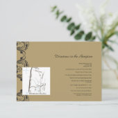 Hochzeitsfahrten von Marine und Gold Masquerade Begleitkarte (Stehend Vorderseite)