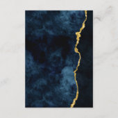 Hochzeitsfahrten von Navy Blue Gold Foil Agate Begleitkarte (Rückseite)