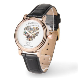 Hochzeitsfamilienjubiläum Herzfoto Collage Armbanduhr