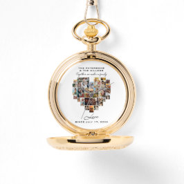 Hochzeitsfamilienjubiläum Herzfoto Collage Armbanduhr