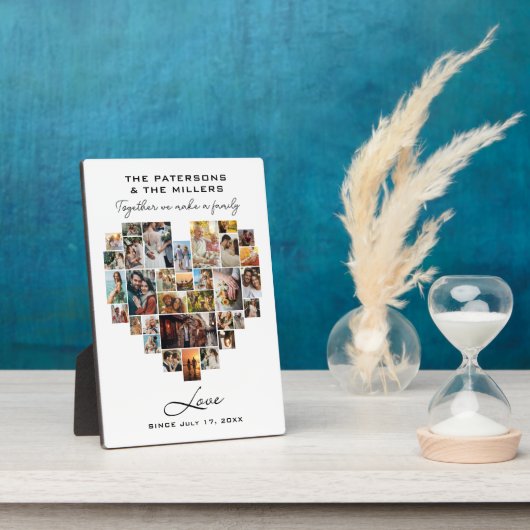 Hochzeitsfamilienjubiläum Herzfoto Collage Fotoplatte (Seite)