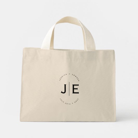 Hochzeitsfamilienjubiläum Herzfoto Collage Mini Stoffbeutel (Rückseite)