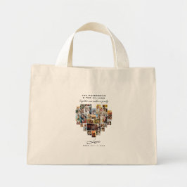 Hochzeitsfamilienjubiläum Herzfoto Collage Mini Stoffbeutel