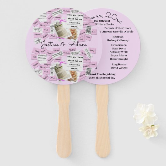 Hochzeitsfans Fächer (Vorne und Hinten)