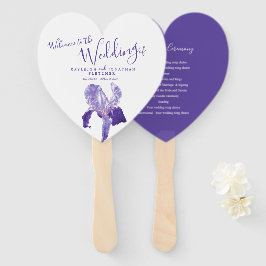 Hochzeitsfans für lila Iris-Blume Fächer