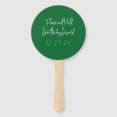 Hochzeitsfans haben und halten Sprichwort grün Fächer (Rückseite)