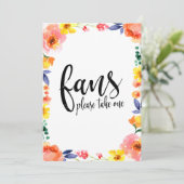 Hochzeitsfans Kalligraphie erschwingliches Blumenz (Stehend Vorderseite)