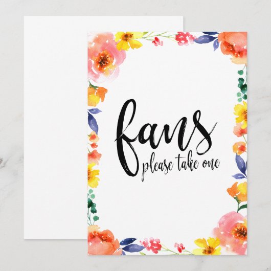 Hochzeitsfans Kalligraphie erschwingliches Blumenz (Vorne/Hinten)