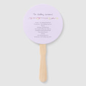 Hochzeitsfans mit lila Boho-Feather-Kunstfans Fächer (Rückseite)