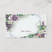 Hochzeitsfarbe Lila Blumenblätter Begleitkarte (Rückseite)