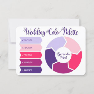Hochzeitsfarbe Pink & Lila Palette Hex Code Karte
