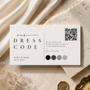 Hochzeitsfarben-Palette QR Dresscode  Begleitkarte
