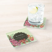 Hochzeitsfarbenfrohe Blütenfarbe Blütenfarbe Glasuntersetzer (Schrägansicht)