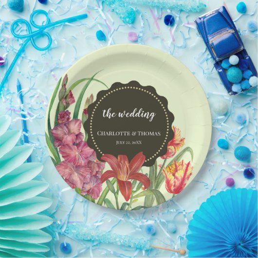 Hochzeitsfarbenfrohe Blütenfarbe Blütenfarbe Pappteller (Party)
