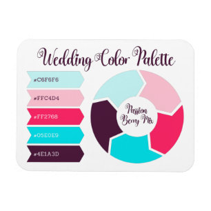 Hochzeitsfarbpalette Karte mit Hex-Farbcodes Magnet