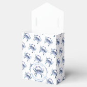 Hochzeitsfavoriten | Blauer Krebs auf Weiß Geschenkschachtel (Geöffnet)