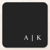 Hochzeitsfavoriten mit Monogramm Schwarz-weiß Rechteckiger Pappuntersetzer (Vorderseite)