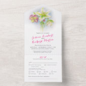 Hochzeitsfeder-Hellebore-Aquarellmahlzeit UAWG All In One Einladung (Innen Boden)