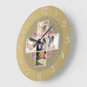 Hochzeitsfeier 5 Foto Gold Farbe Große Wanduhr (Winkel)