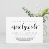 Hochzeitsfeier, Abendessen mit den Neugeborenen Einladung (Stehend Vorderseite)