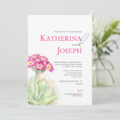 Hochzeitsfeier am Alpengipfel Rosa Foto Einladung (Stehend Vorderseite)