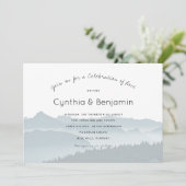 Hochzeitsfeier am Bergrücken Einladung (Stehend Vorderseite)