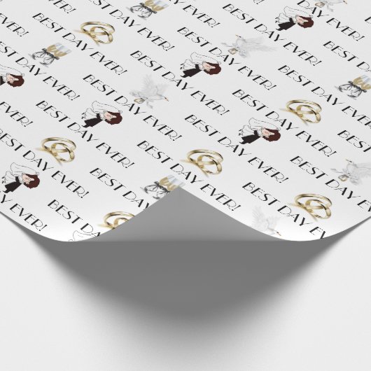 Hochzeitsfeier am besten Tag Geschenkpapier (Ecke)