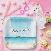 Hochzeitsfeier am Blue Ocean Pappteller (Party)