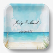 Hochzeitsfeier am Blue Ocean Pappteller (Vorderseite)