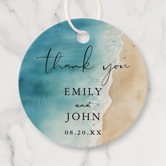 Hochzeitsfeier am Blue Ocean Sand Beach Geschenkanhänger (Vorderseite)